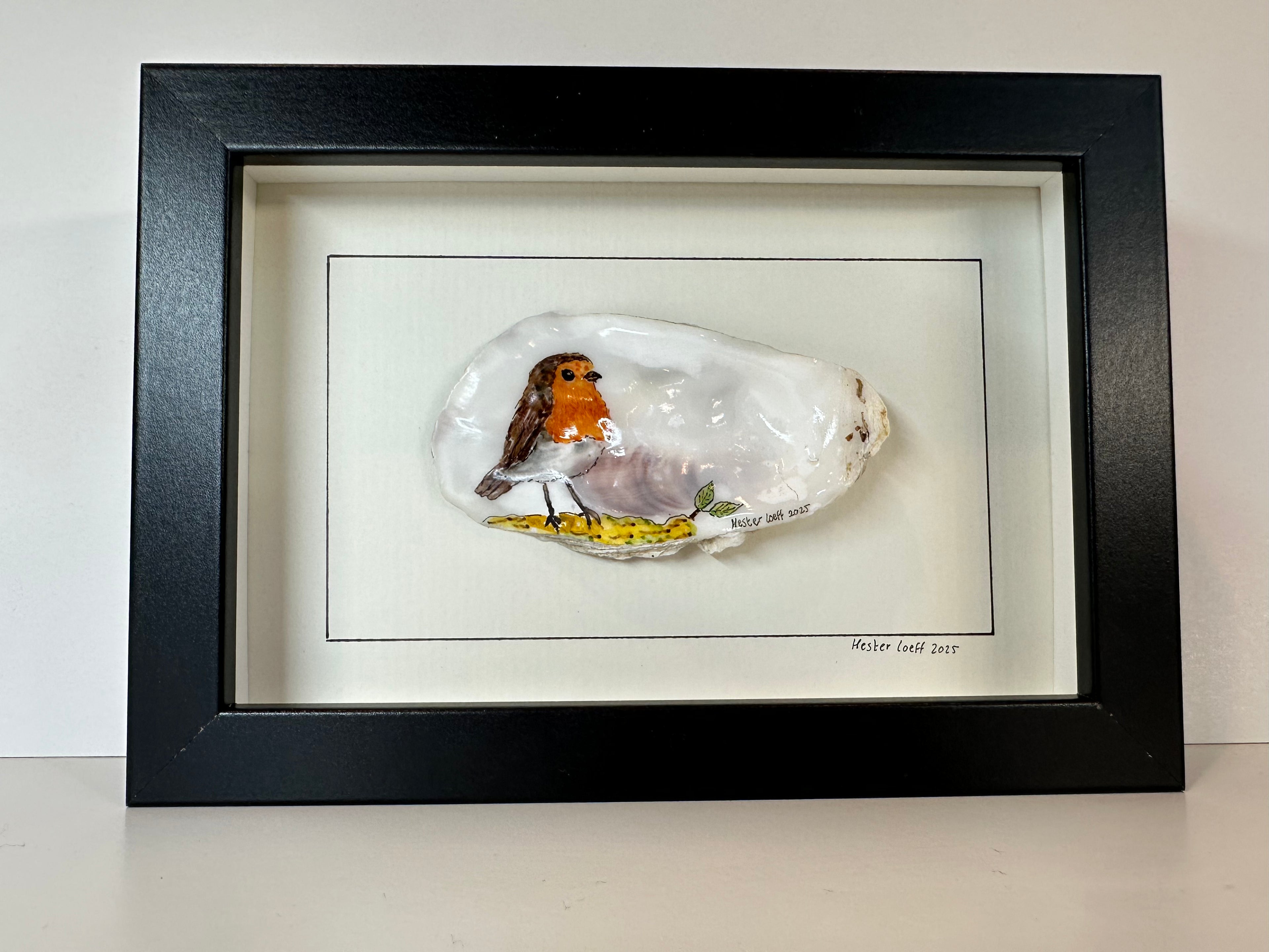 Oesterschelptekening roodborst