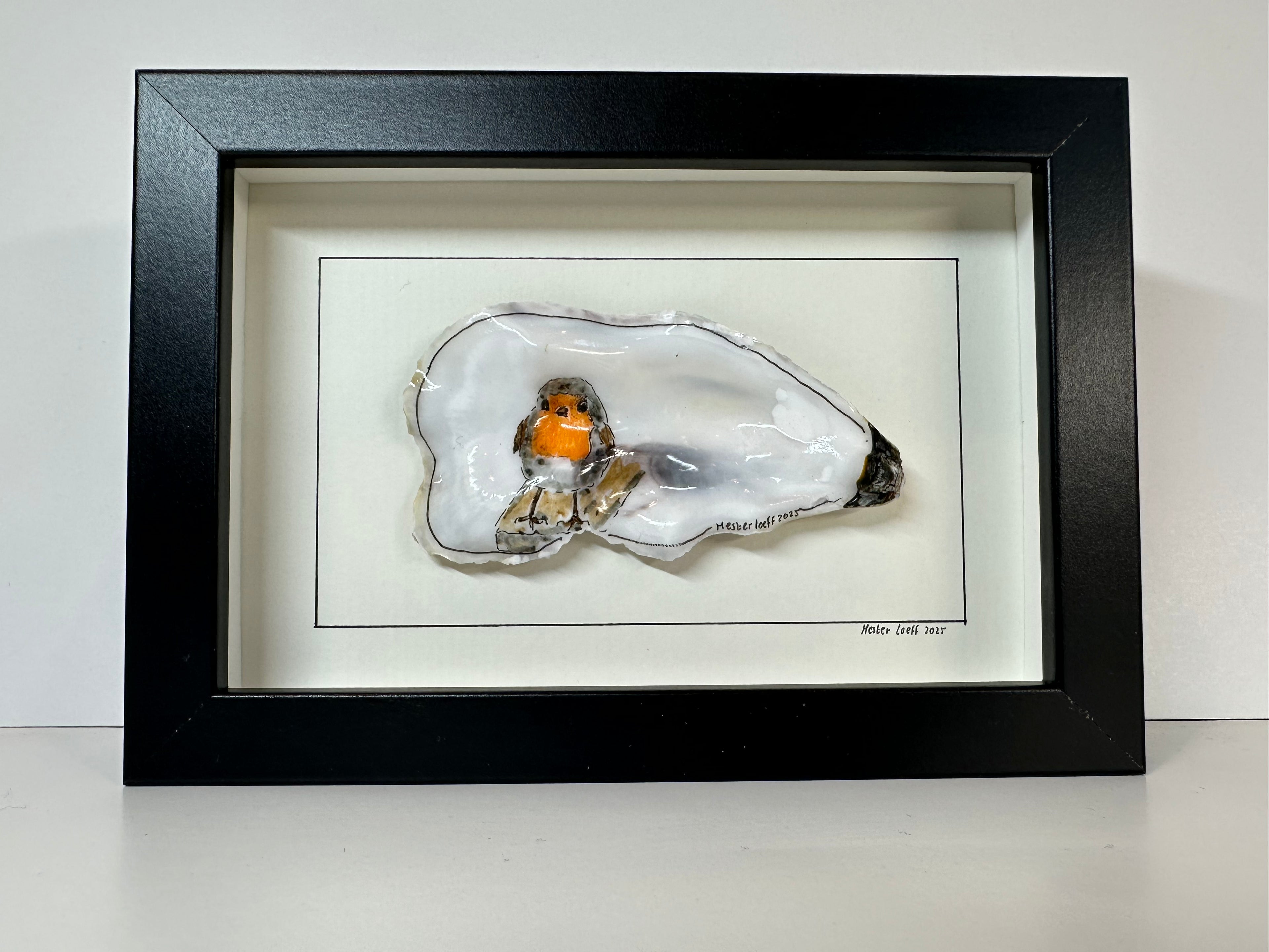 Oesterschelptekening roodborst